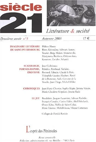 Si�cle 21, N� 3 Automne 2003 :