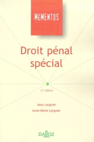 Droit p�nal sp�cial, 11e �dition
