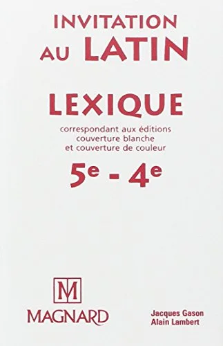 Lexique invitation au latin 5e et 4e
