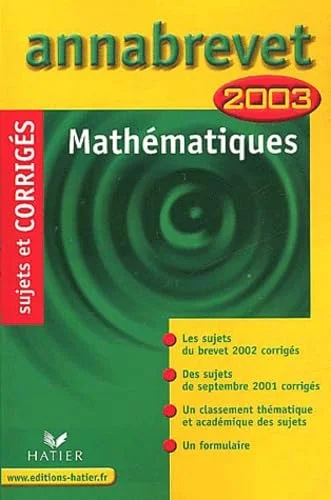 Mathématiques 2003
