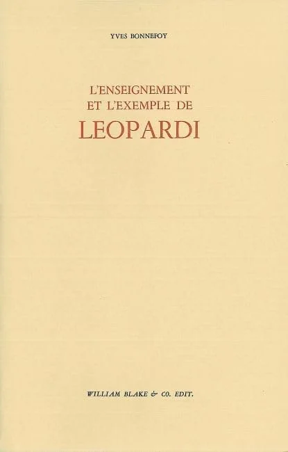 L'enseignement et l'exemple de leopardi