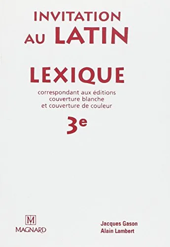 Lexique invitation au latin 3e